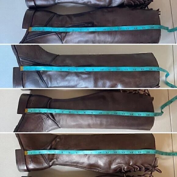 BED STU Manchester Distressed Tall Leather Riding Boots Teak Brown Size 6 - Picture 15 of 16